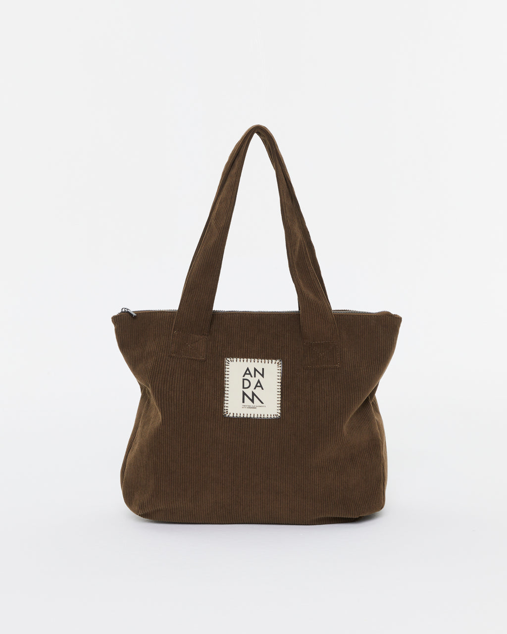 Bolso de mano de mujer de pana con cremallera