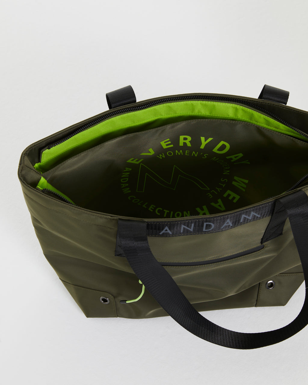 Bolso capazo de mujer de lona con cremallera