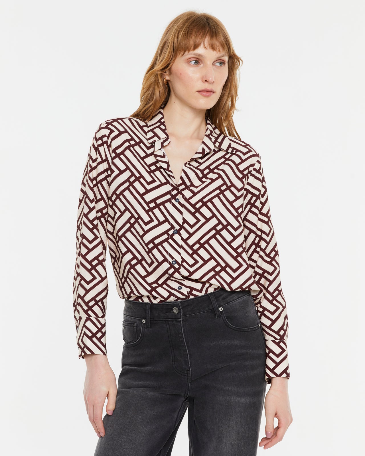 Women's long-sleeved printed shirt