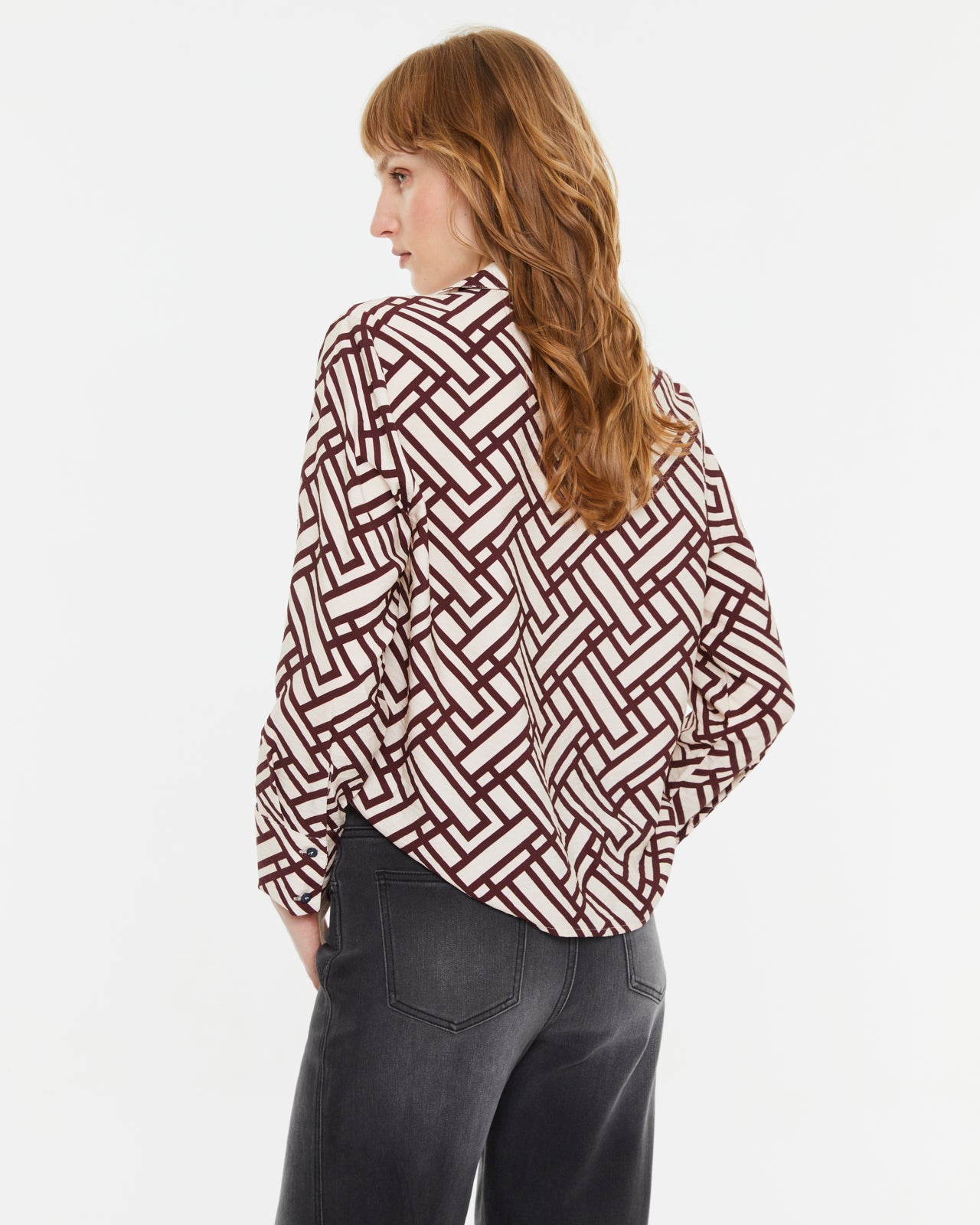 Women's long-sleeved printed shirt