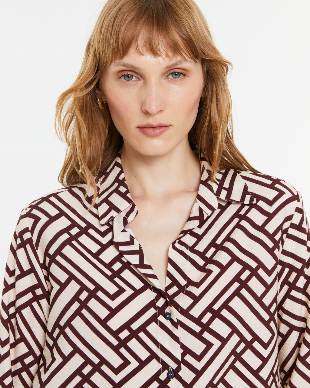 Camisa de mujer estampada de manga larga