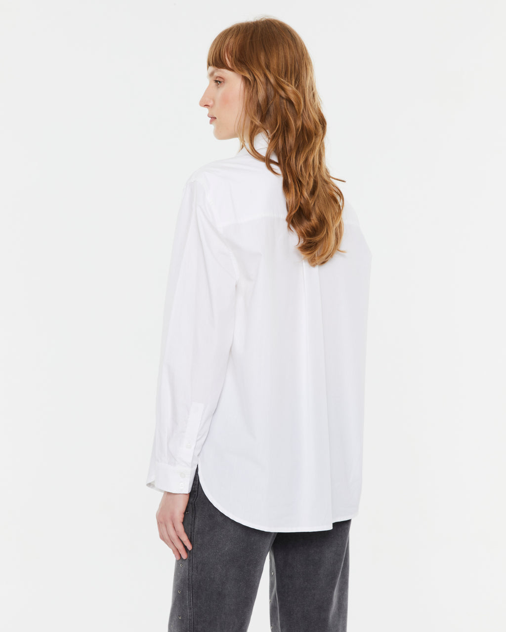Camisa de mujer popelín de algodón y manga larga