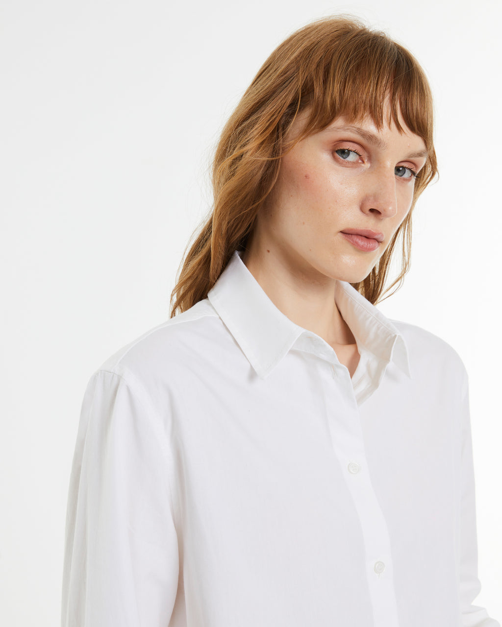 Camisa de mujer popelín de algodón y manga larga