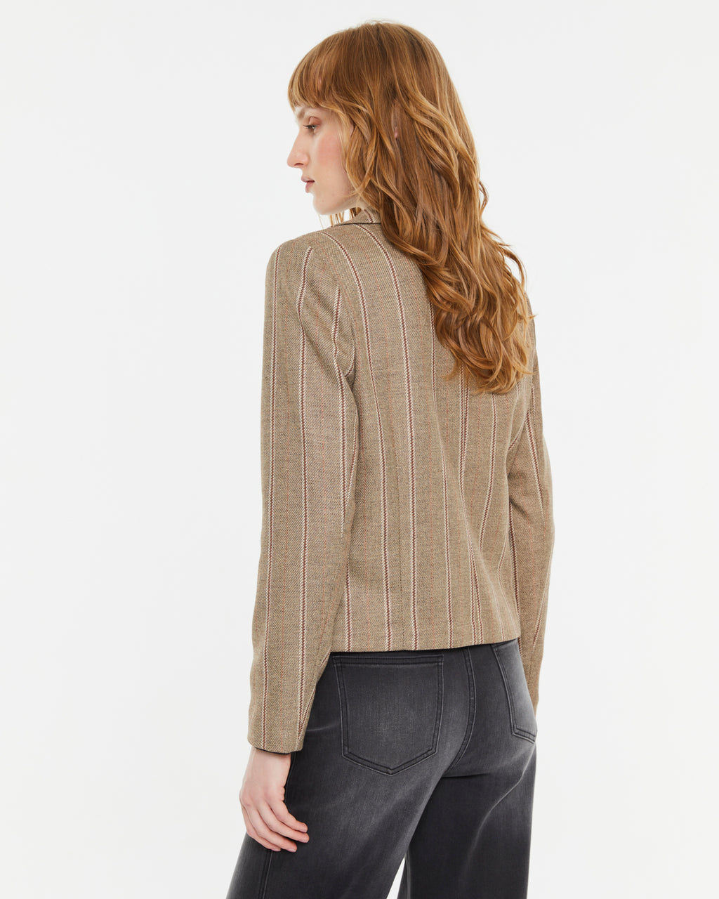 Blazer de mujer corta estampado raya diplomática