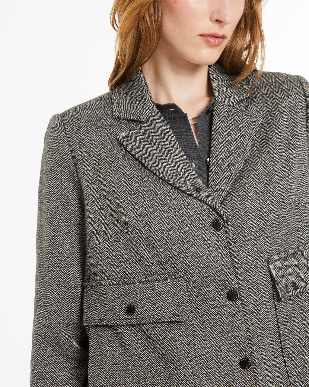 Chaqueta de mujer corta estampado espiga