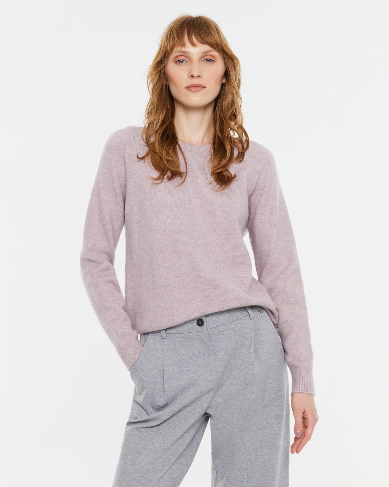 Jersey de mujer cuello redondo manga ranglán