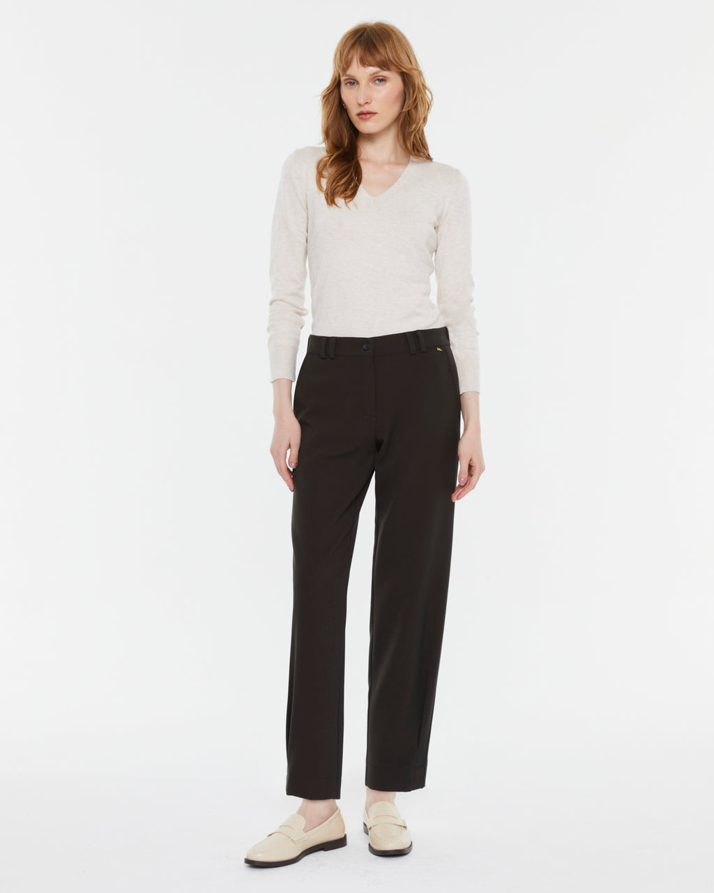 Jersey de mujer punto fino escote pico