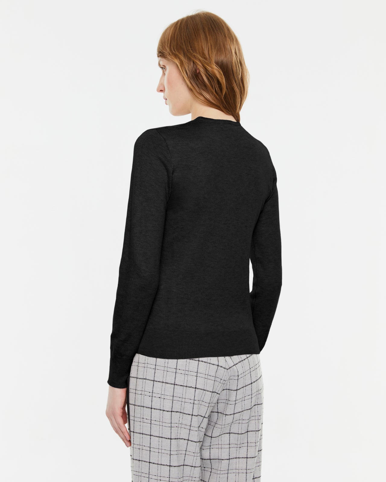 Jersey de mujer punto fino escote pico