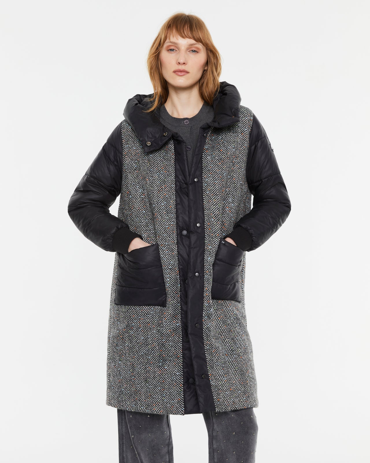 Langer Steppmantel für Damen