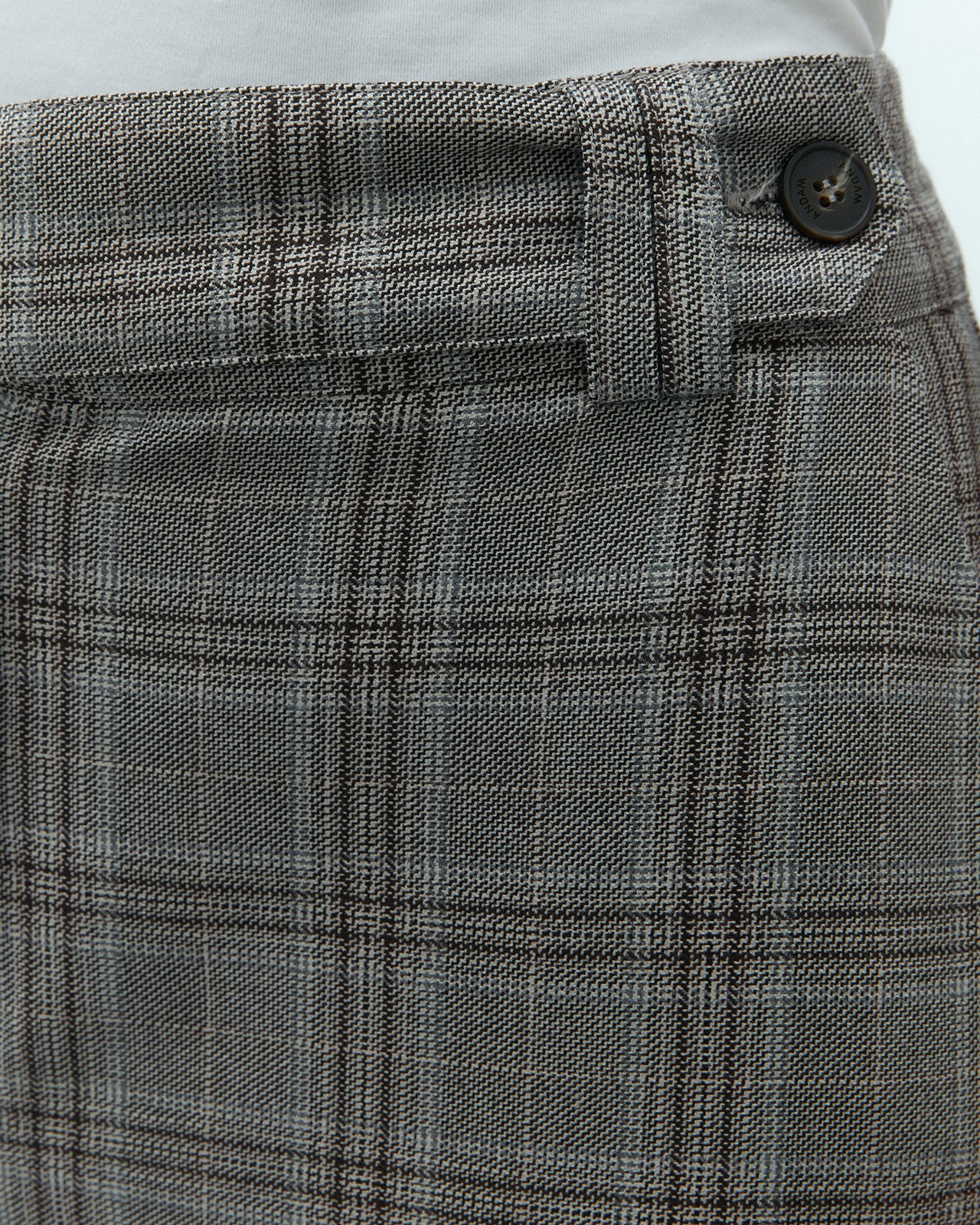 Pantalón recto de mujer estampado cuadros cintura elástica
