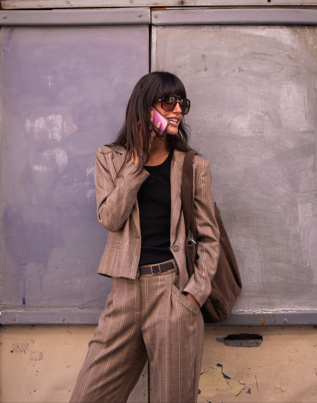 Blazer de mujer corta estampado raya diplomática
