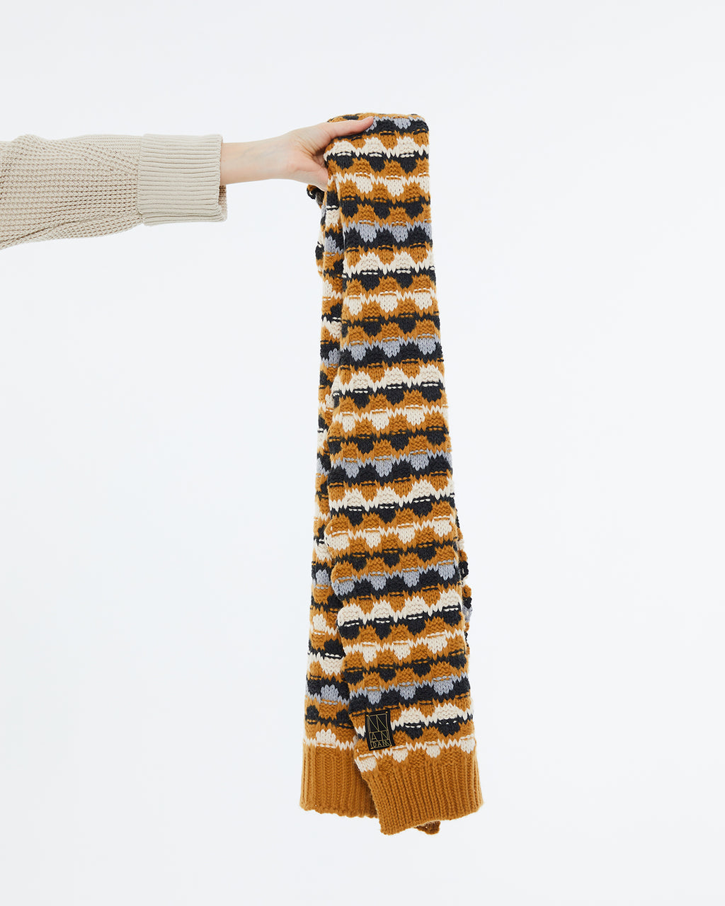 Women's knitted scarf.