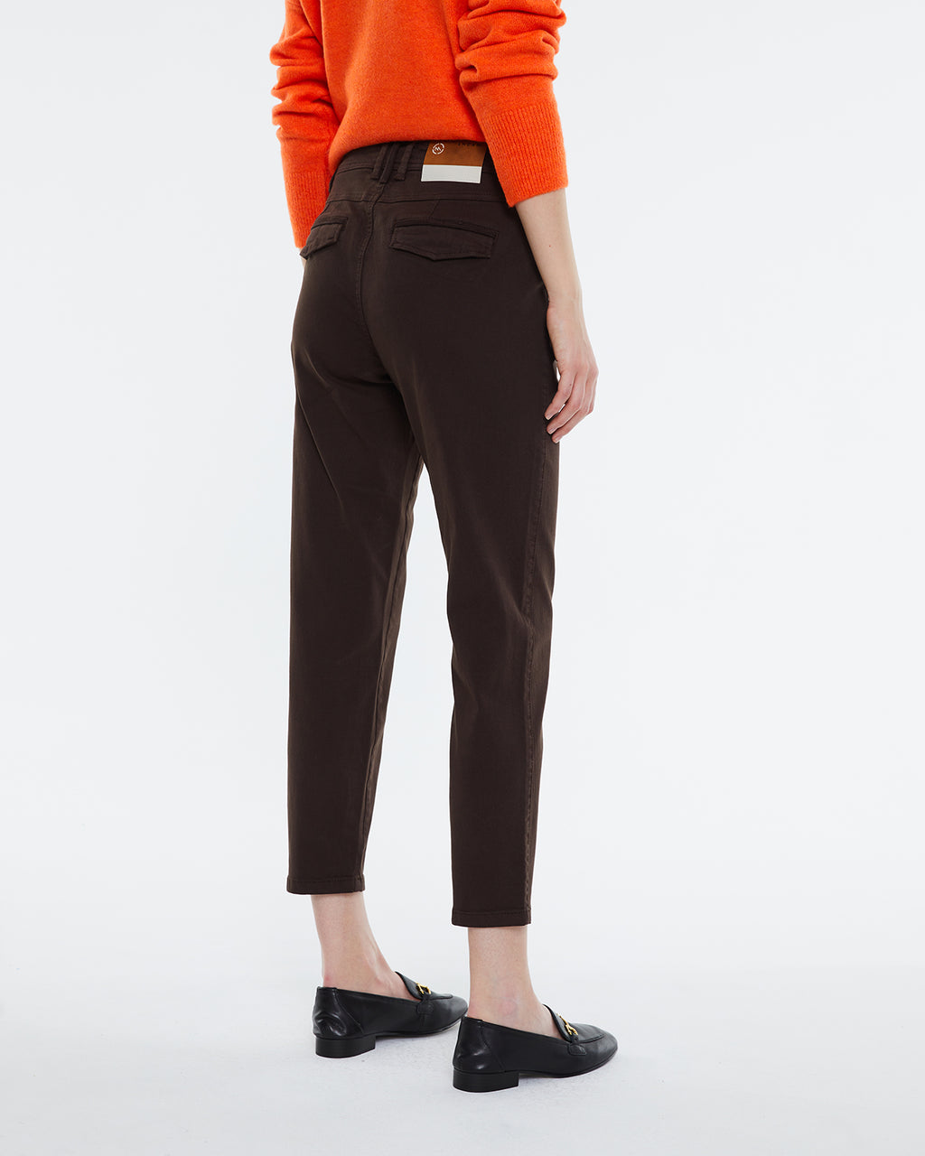 Women's straight cropped trousers.