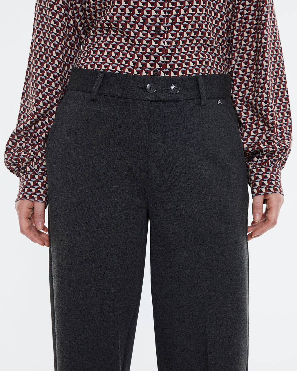 Women's culottes in Roman stitch, high waist, elastic waist.