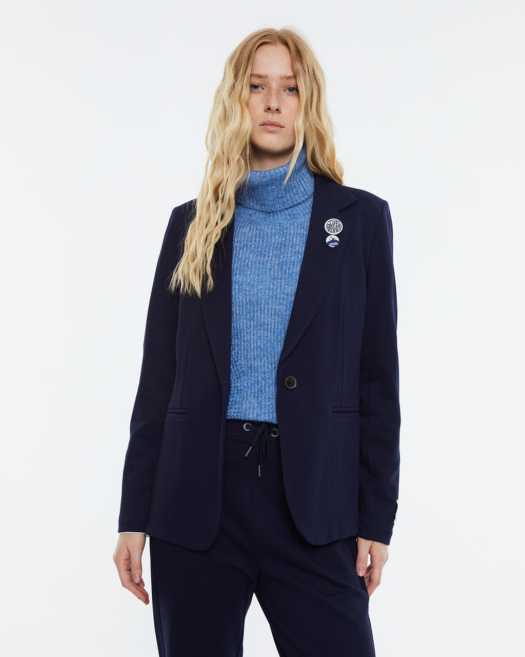 Women's blazer in plain knit.