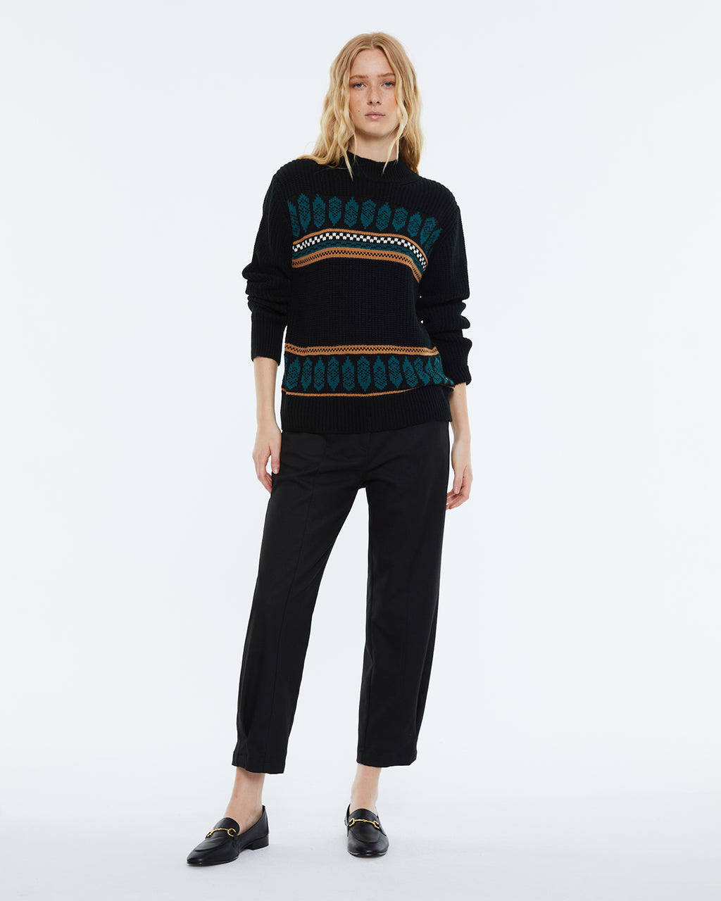 Women's jacquard sweater.