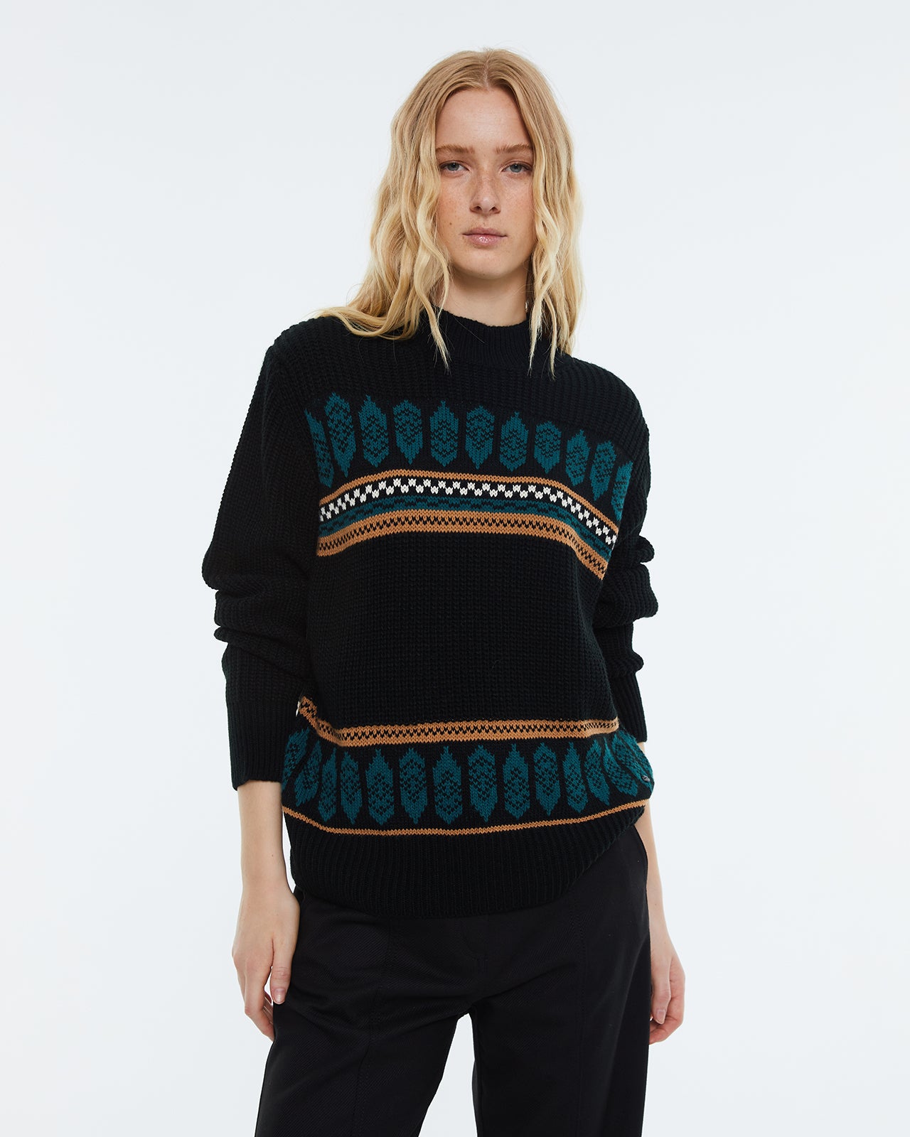 Women's jacquard sweater.