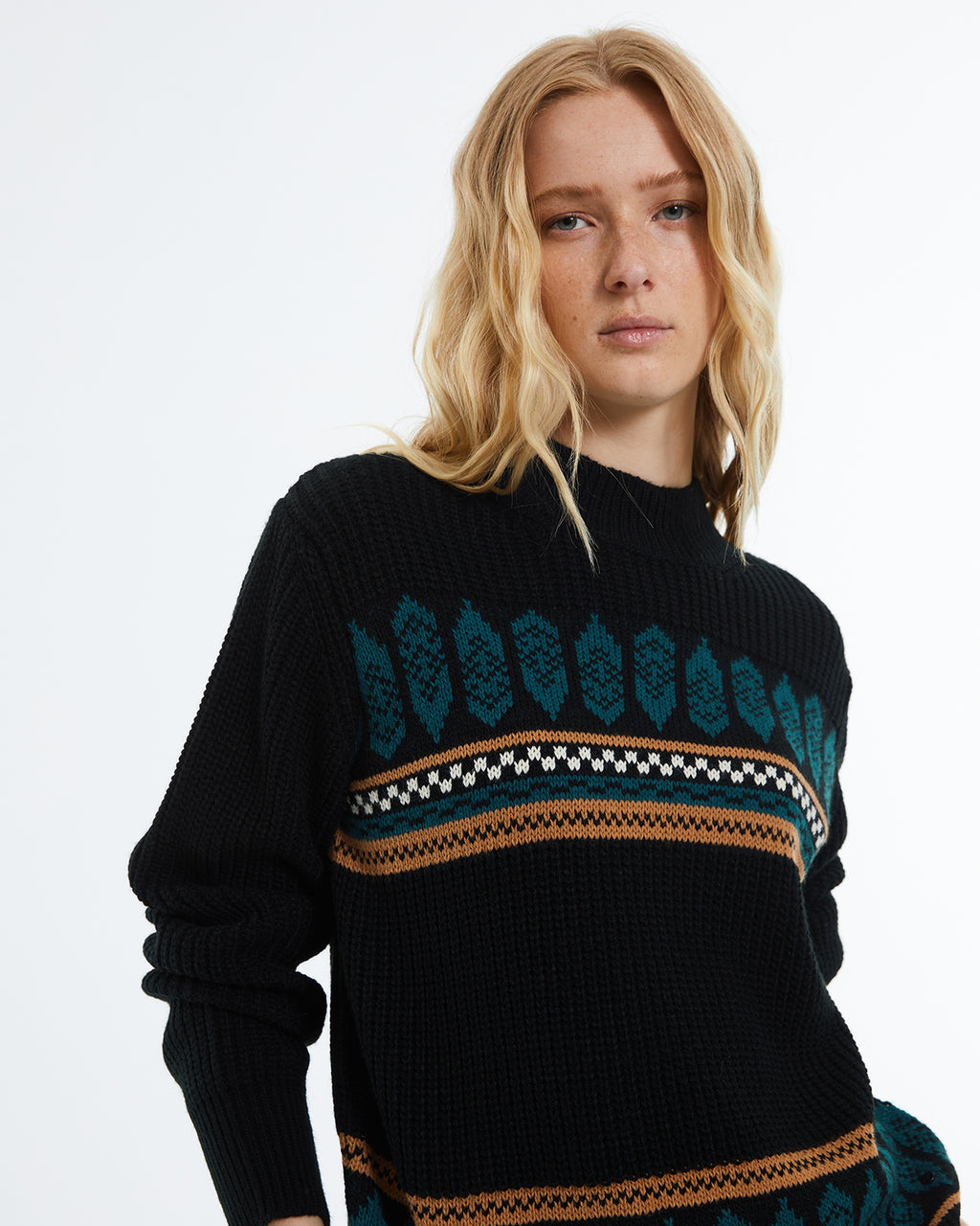 Women's jacquard sweater.