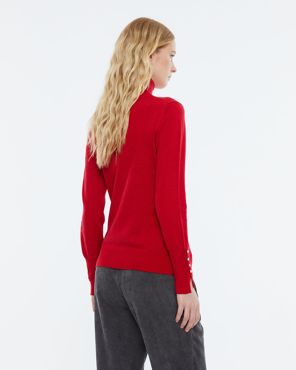 Women's turtleneck sweater, long sleeves.