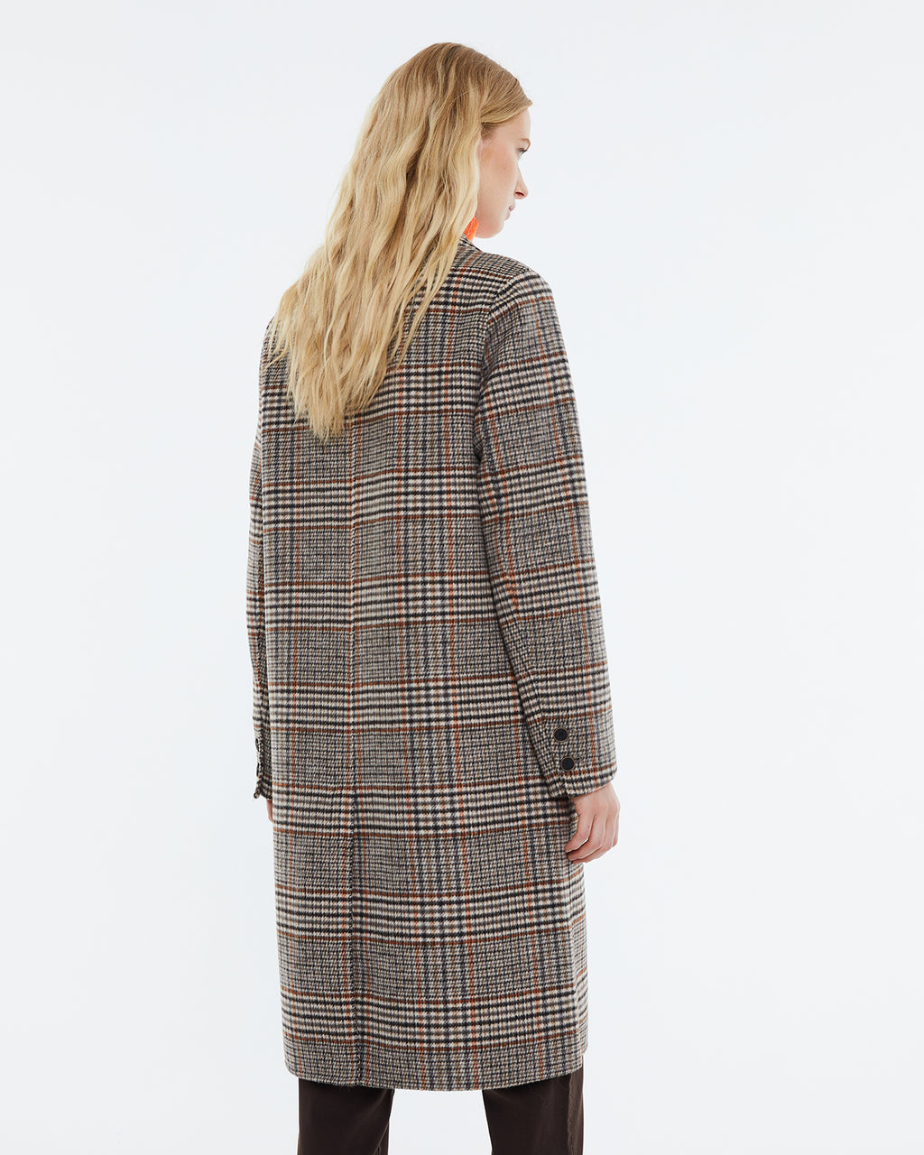 Women's checked print coat.