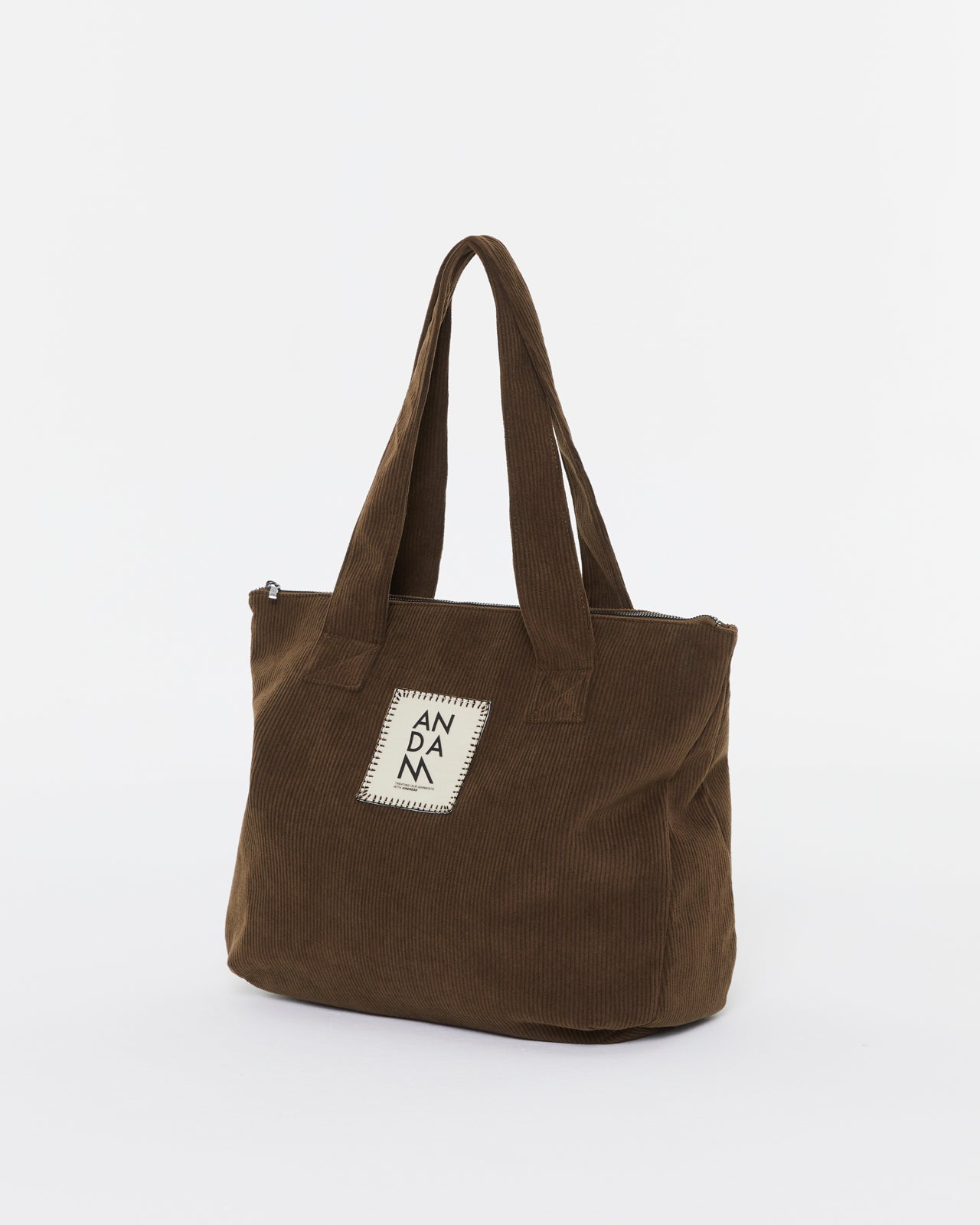 Bolso de mano de mujer de pana con cremallera