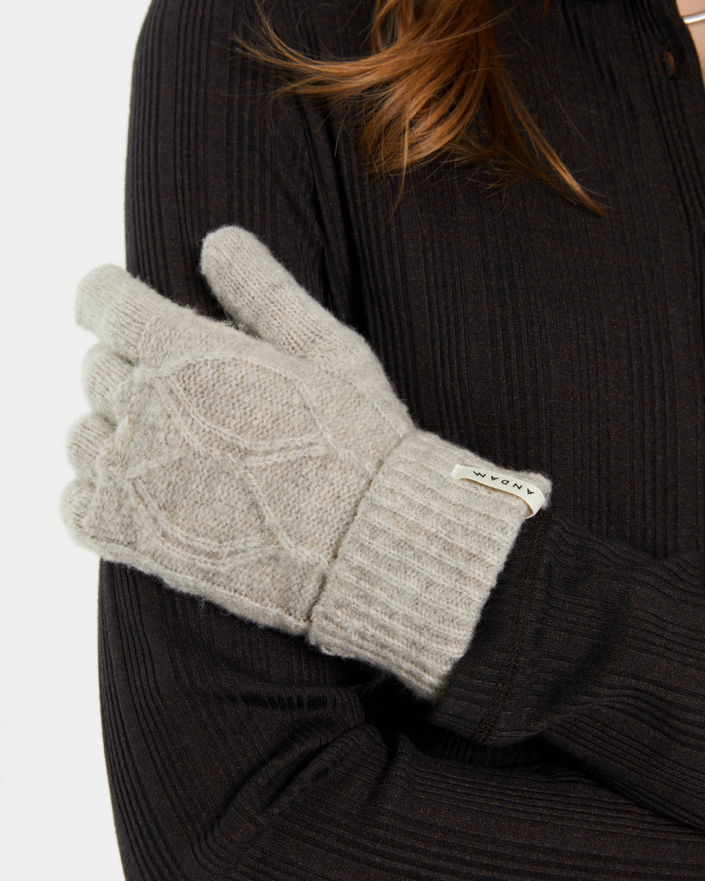 Damen Strickhandschuhe mit Flechtstruktur
