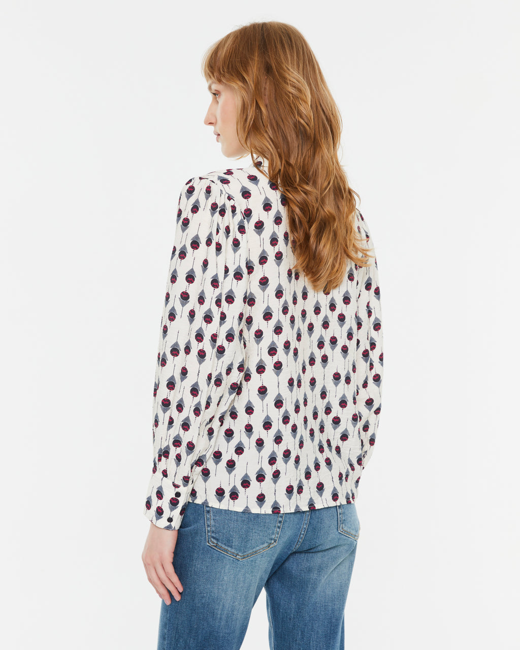 Camisa de mujer estampada de manga larga