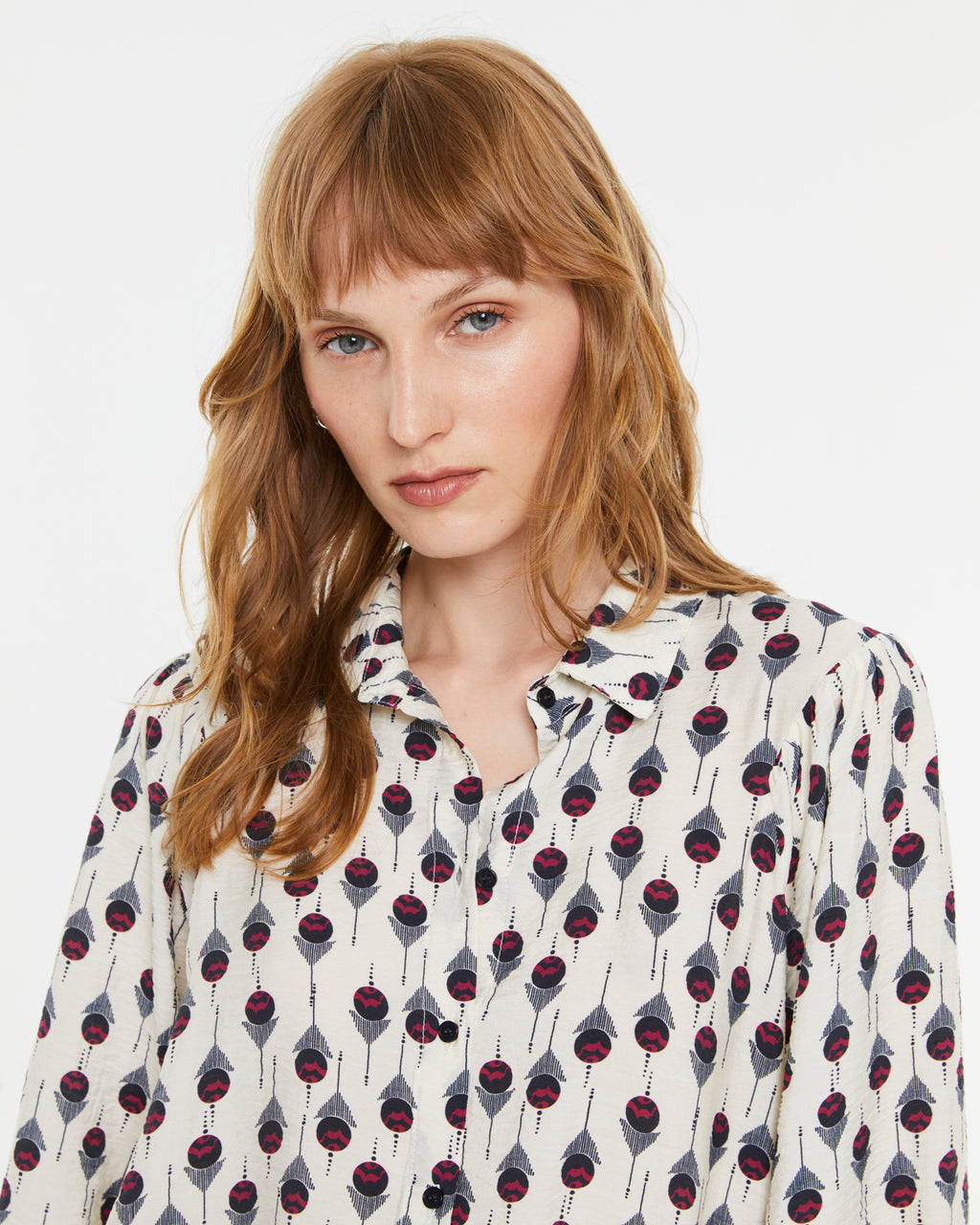 Camisa de mujer estampada de manga larga