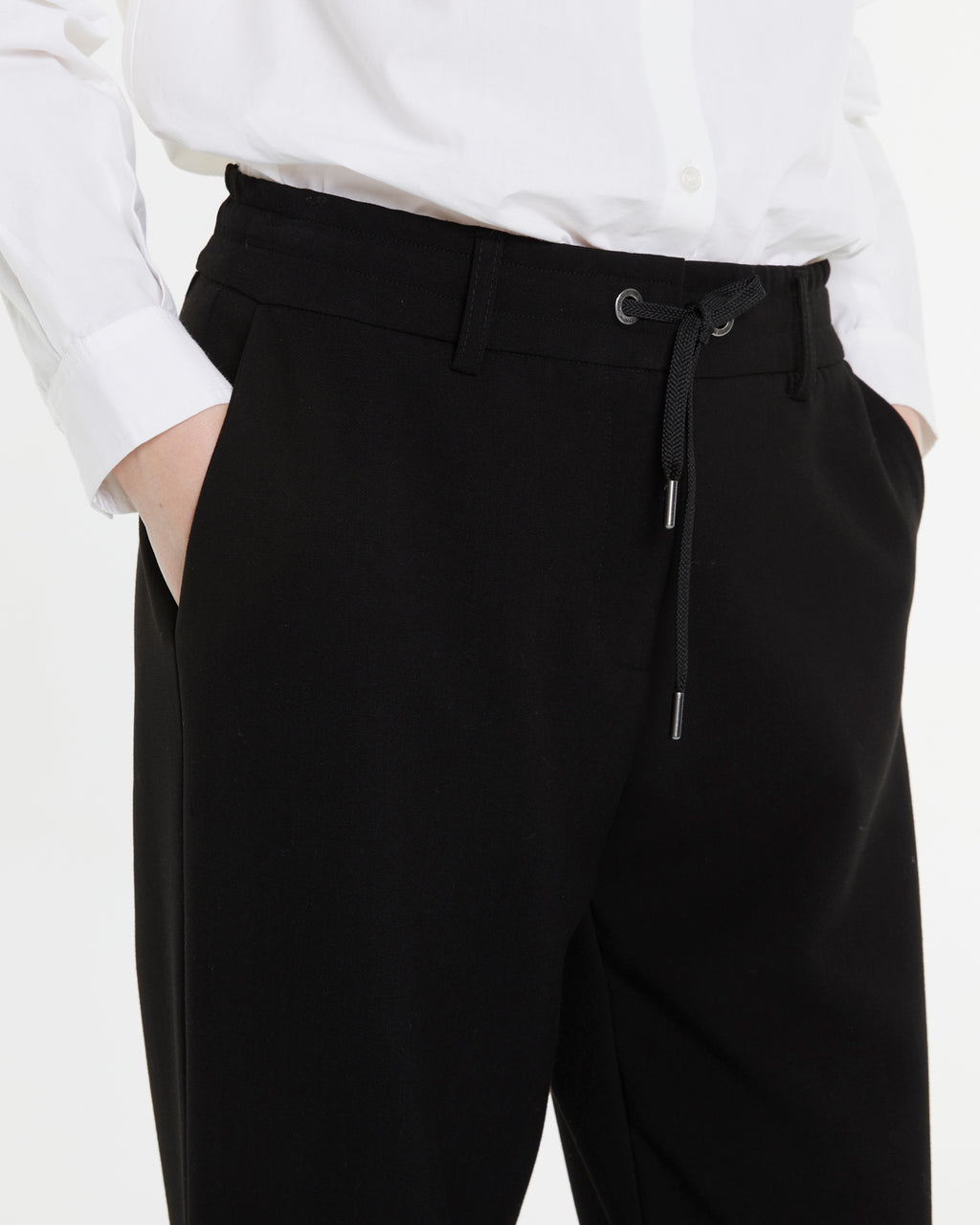 Pantalón ancho de mujer tiro alto cintura elástica