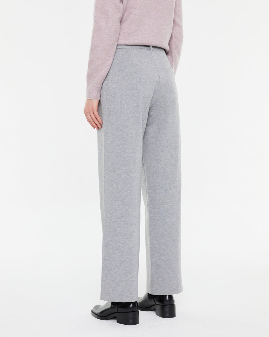 Pantalón ancho de mujer de punto con pinzas