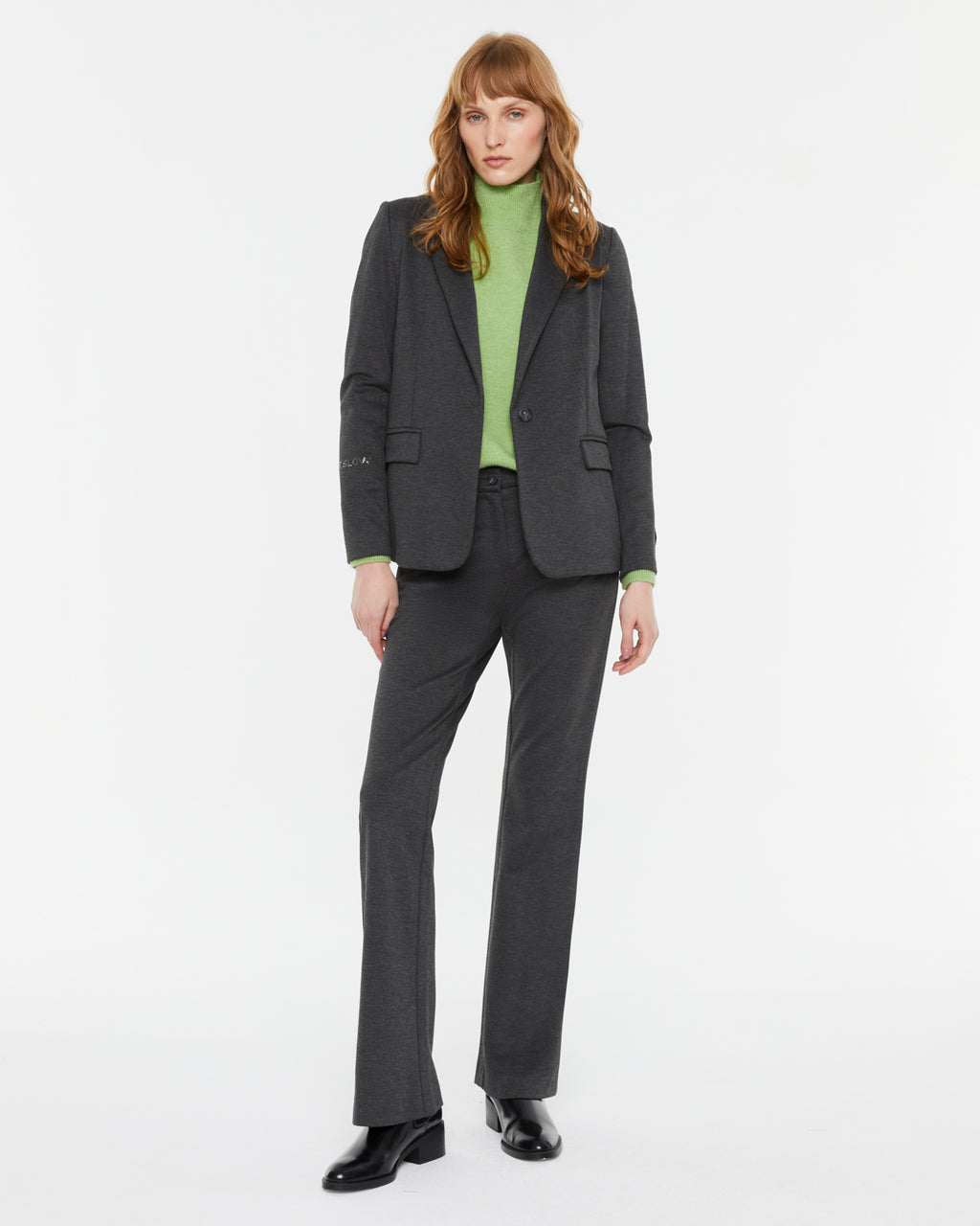 Schlaghose aus glattem Strick mit hoher Taille für Damen
