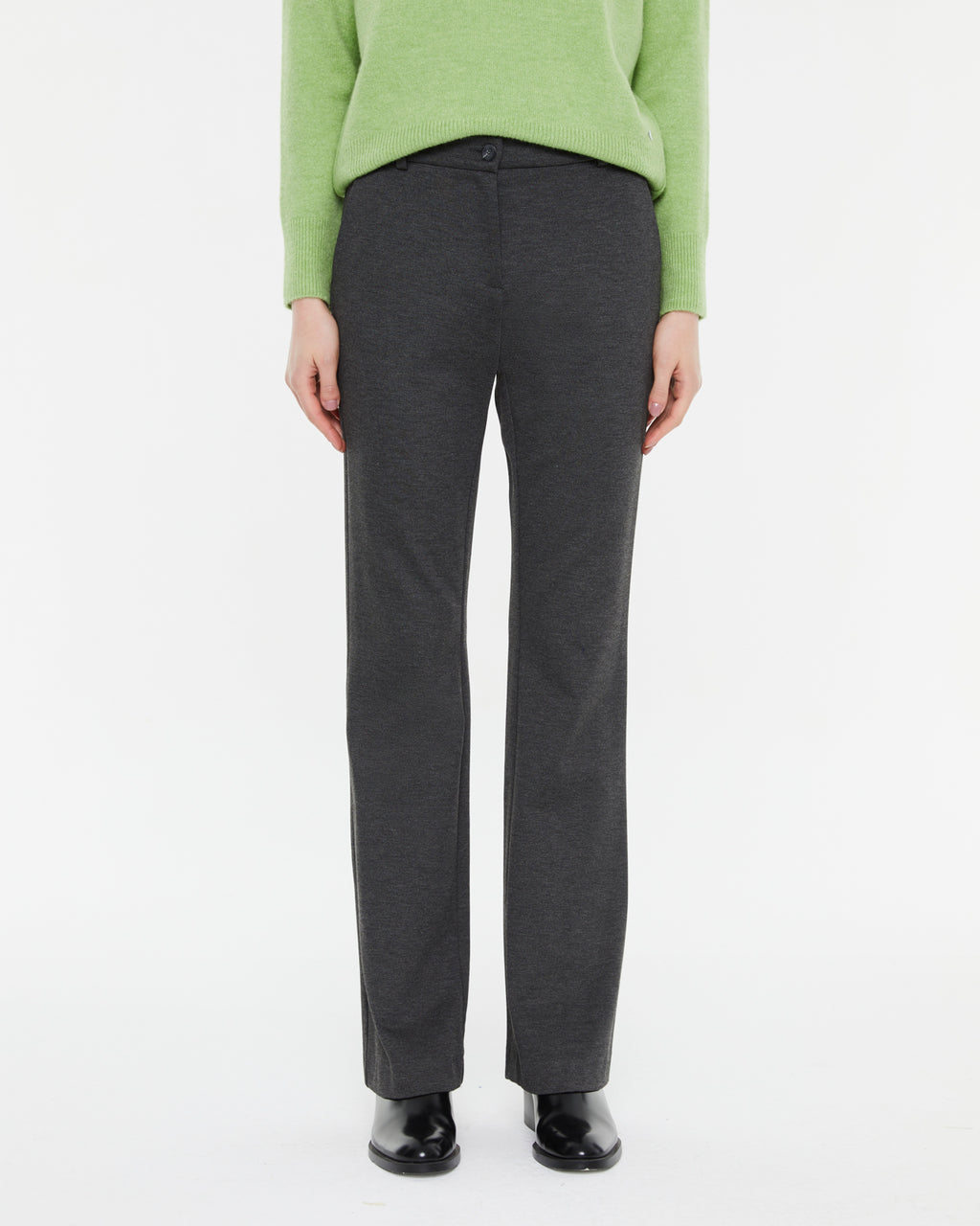 Schlaghose aus glattem Strick mit hoher Taille für Damen