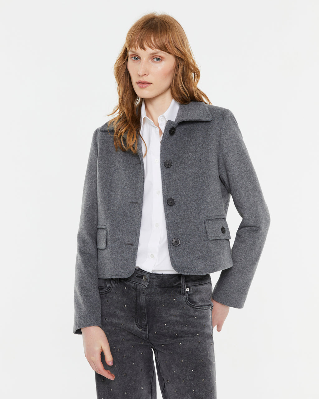 Short women's lined cloth jacket