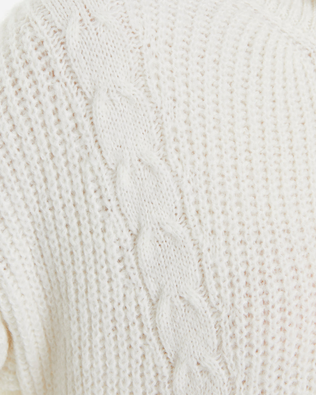 Damen Zopfmusterpullover mit Reißverschluss