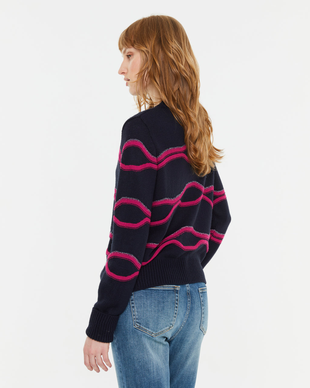 Jersey de mujer cuello redondo cenefas