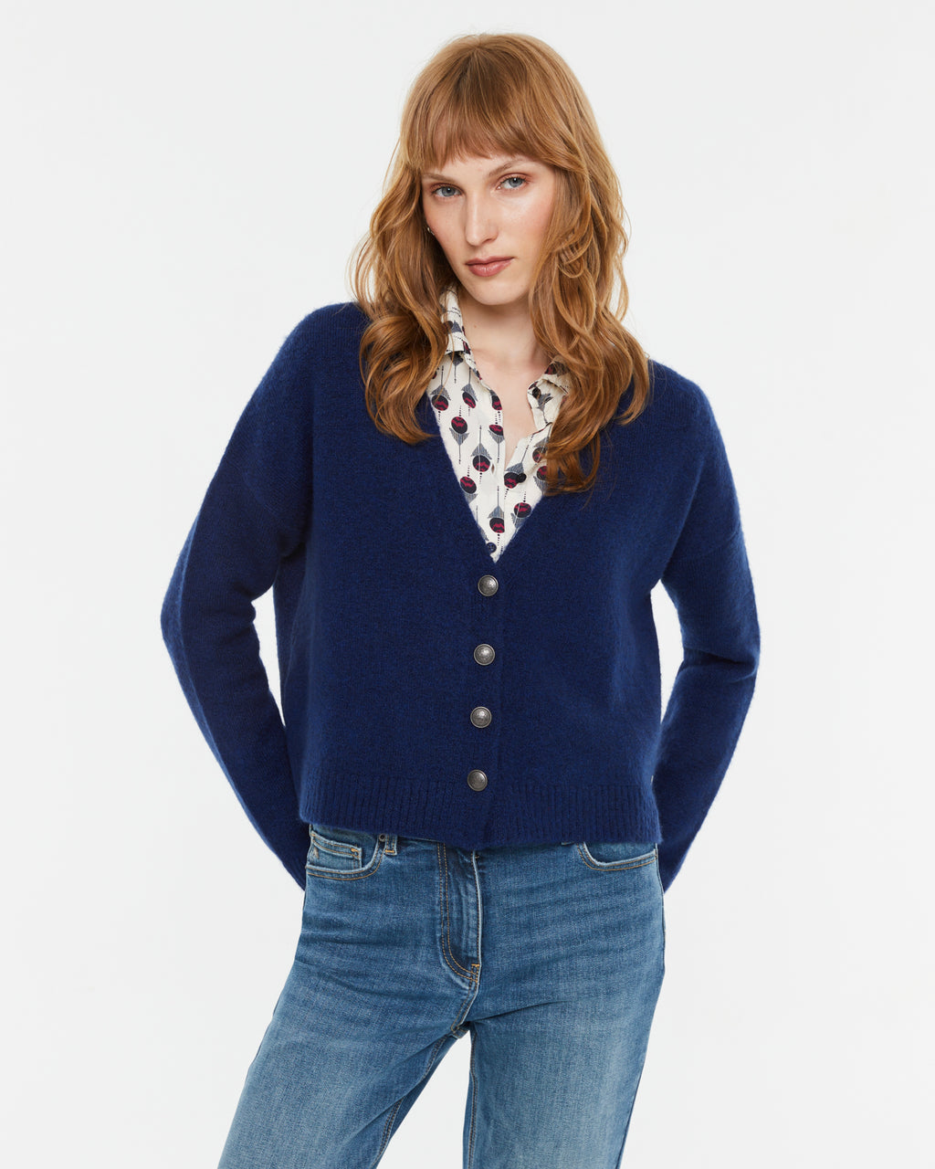 Damen Strickjacke mit V-Ausschnitt