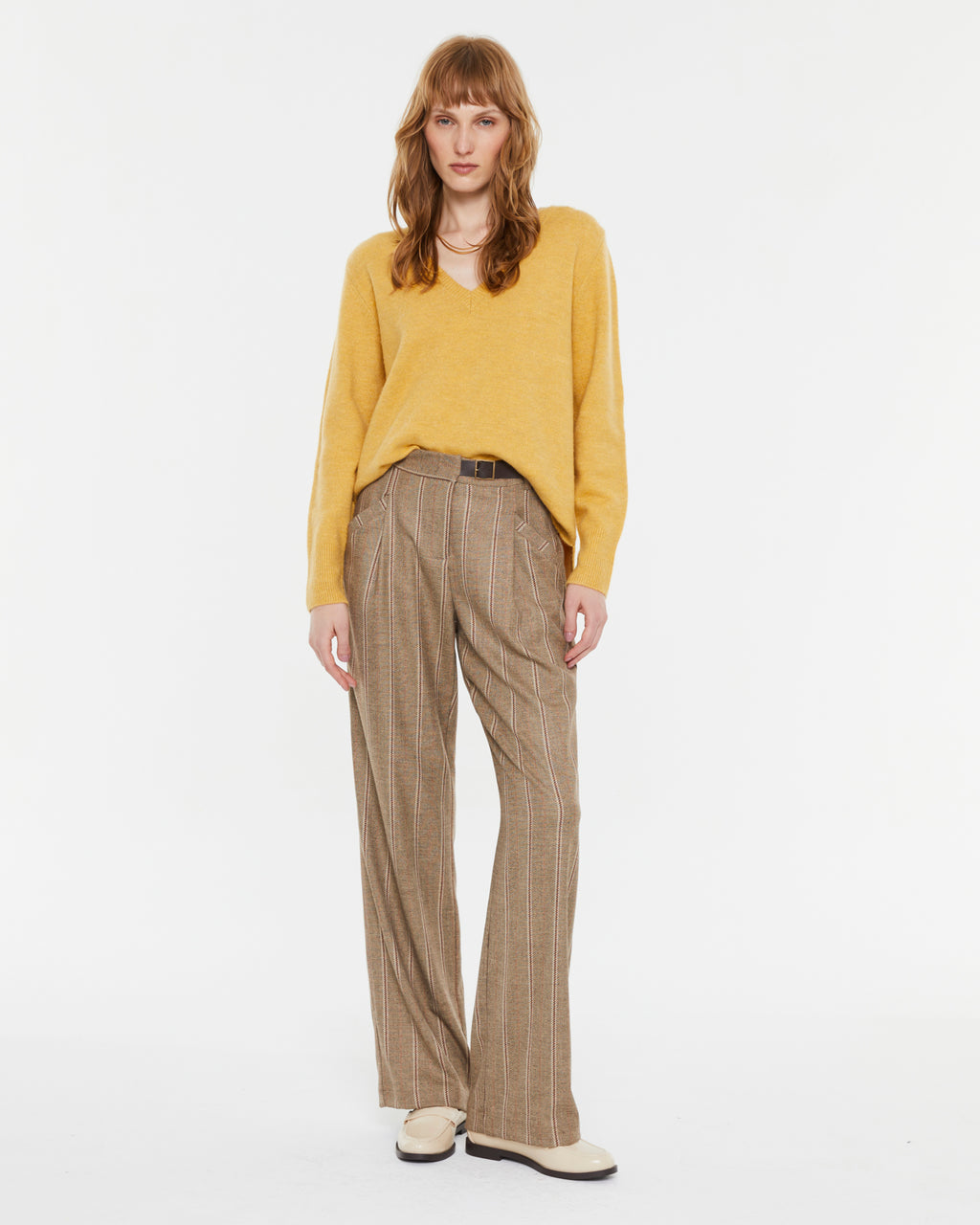 Basic Damen V-Ausschnitt Pullover