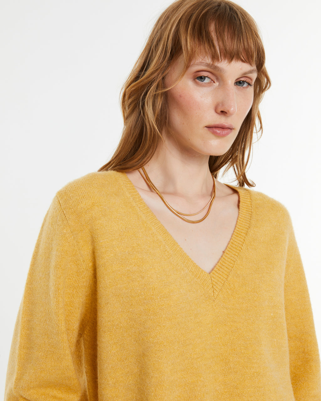 Jersey de mujer básico cuello pico