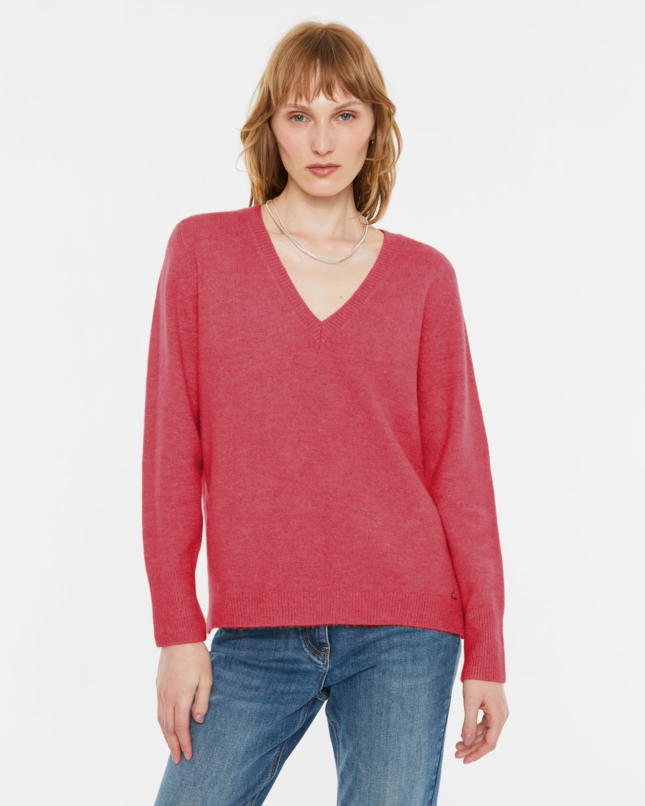 Jersey de mujer básico cuello pico