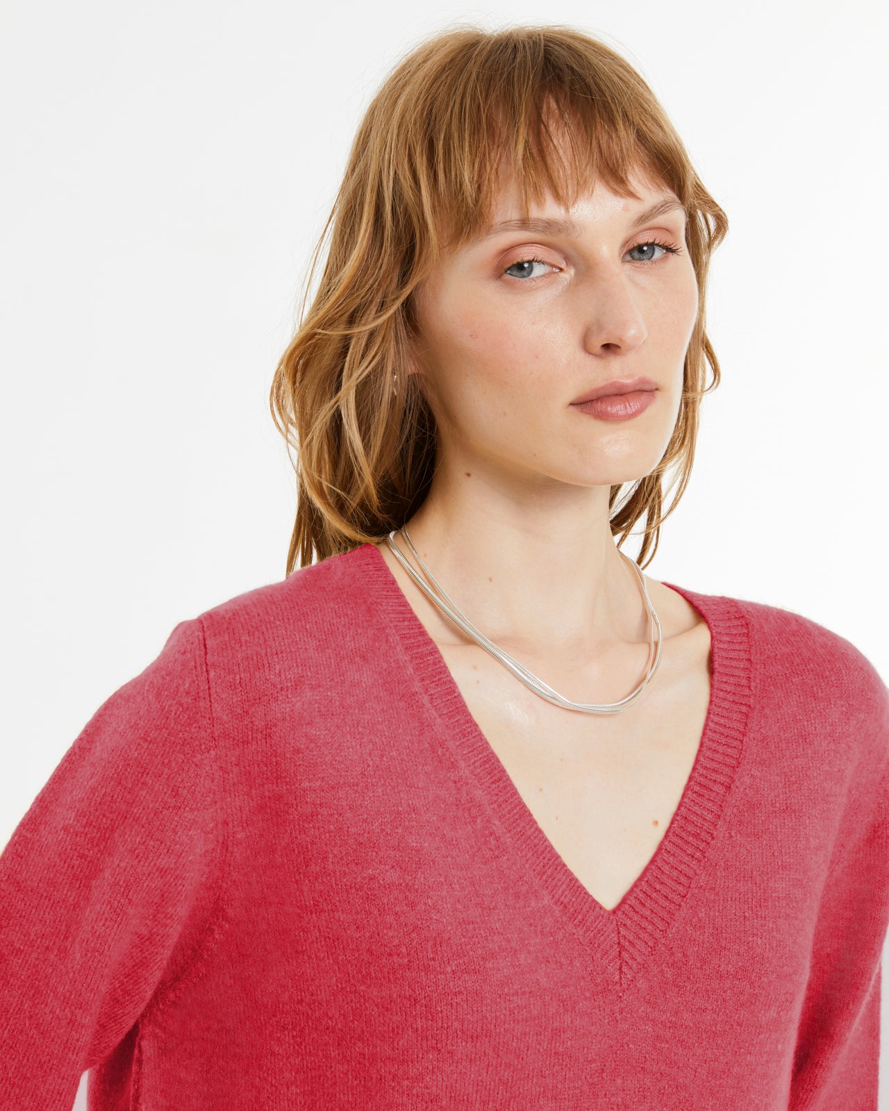 Jersey de mujer básico cuello pico