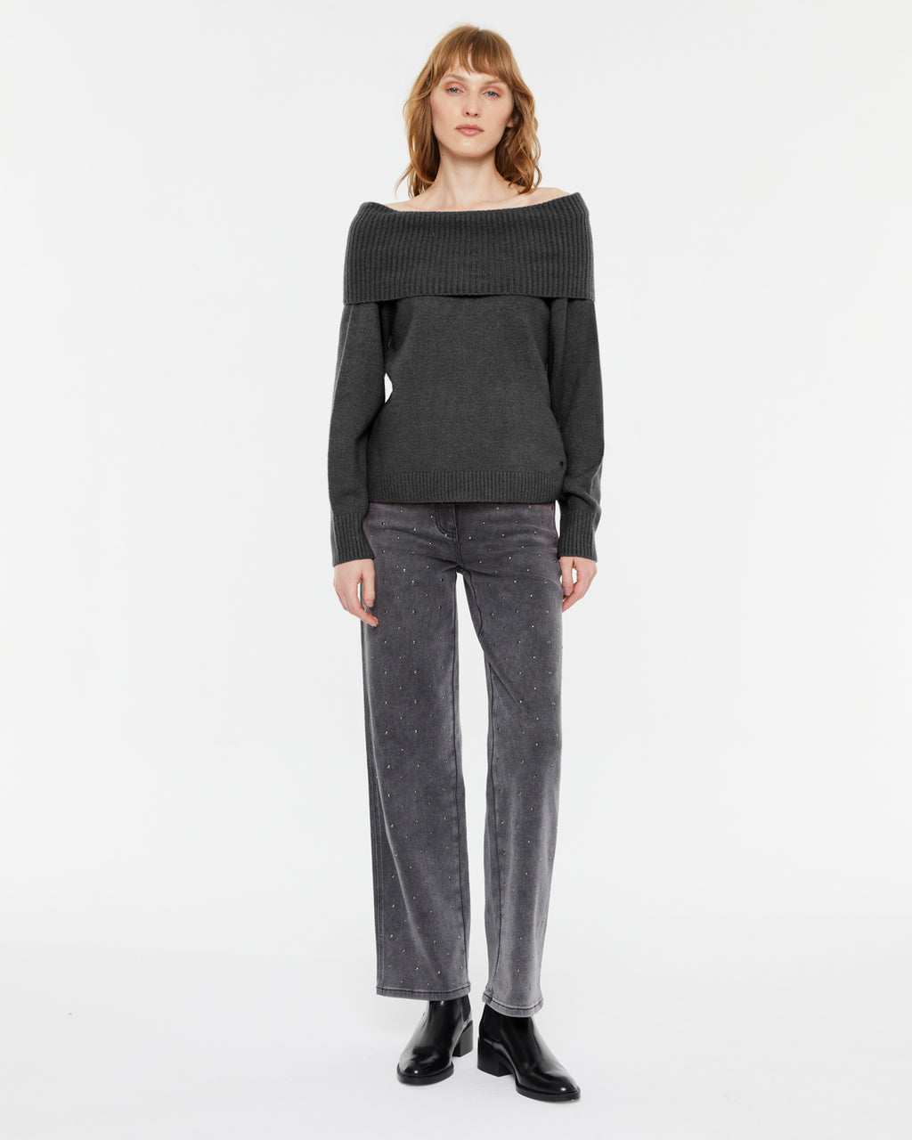 Damenpullover mit Bardot-Ausschnitt