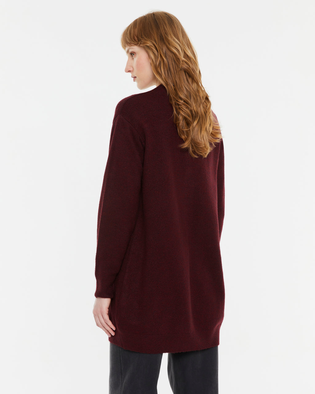 Cardigan de mujer largo con botón y bolsillos