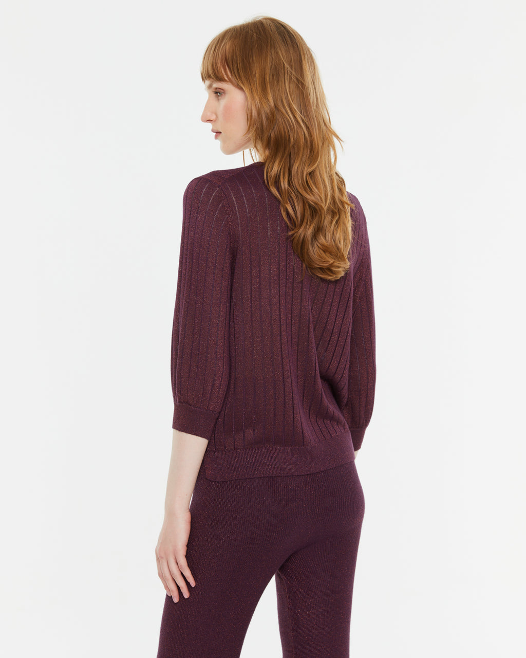 Jersey de mujer escote pico manga francesa