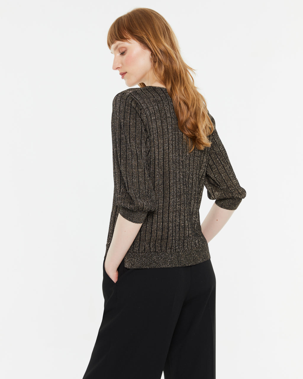 Jersey de mujer escote pico manga francesa