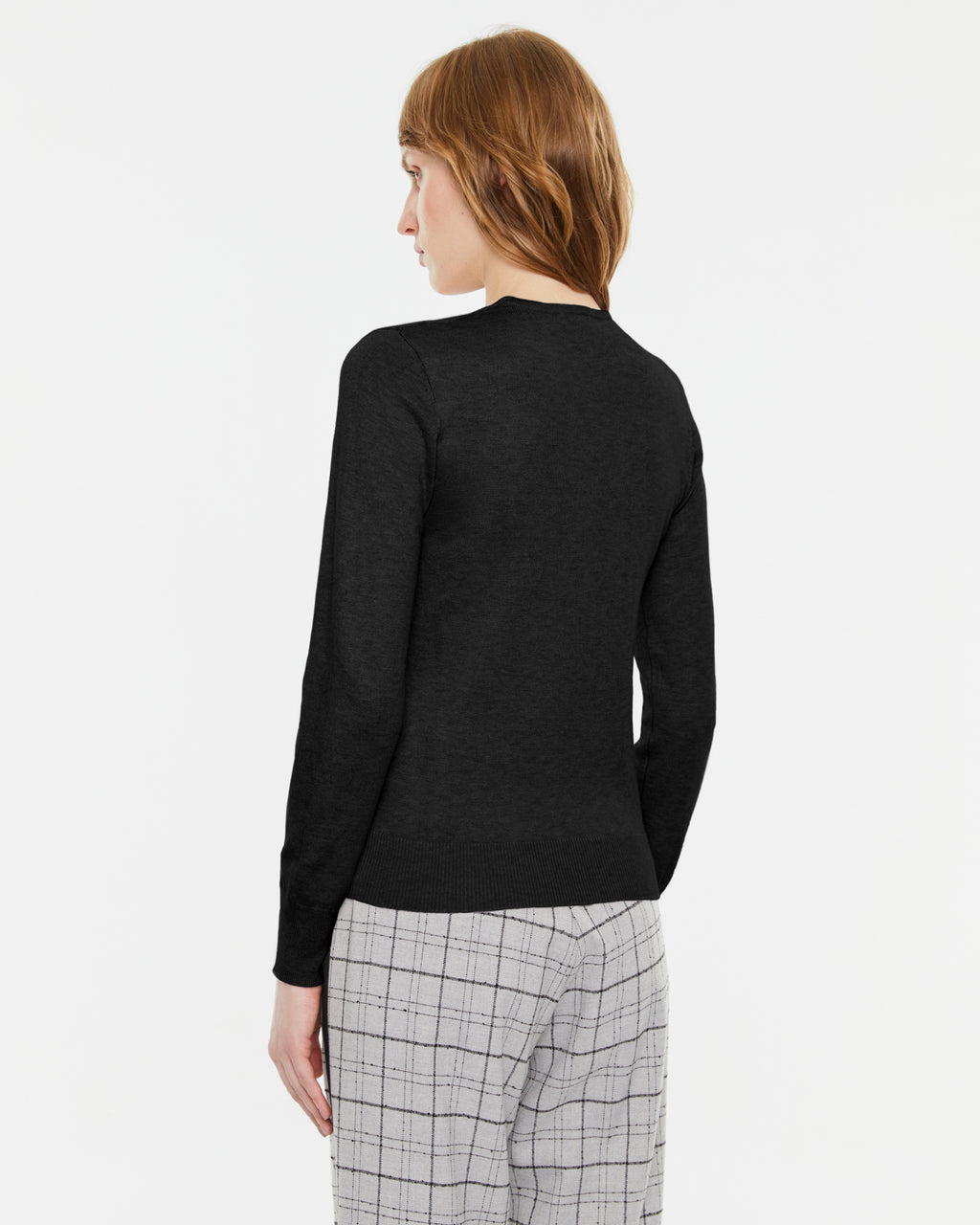 Jersey de mujer punto fino escote pico