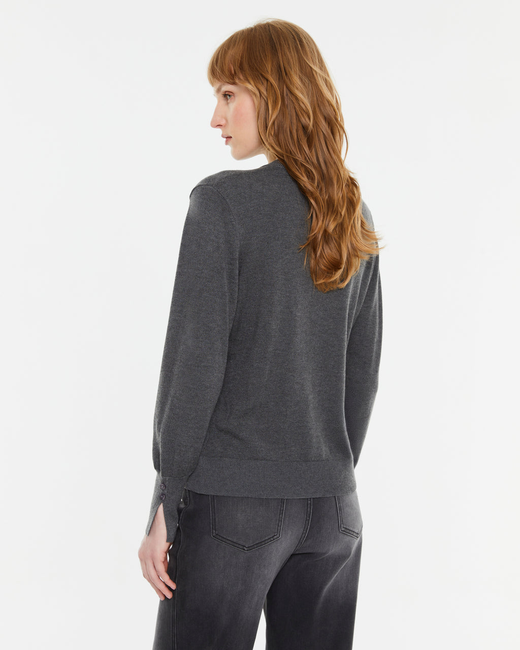 Cardigan de mujer punto fino manga larga