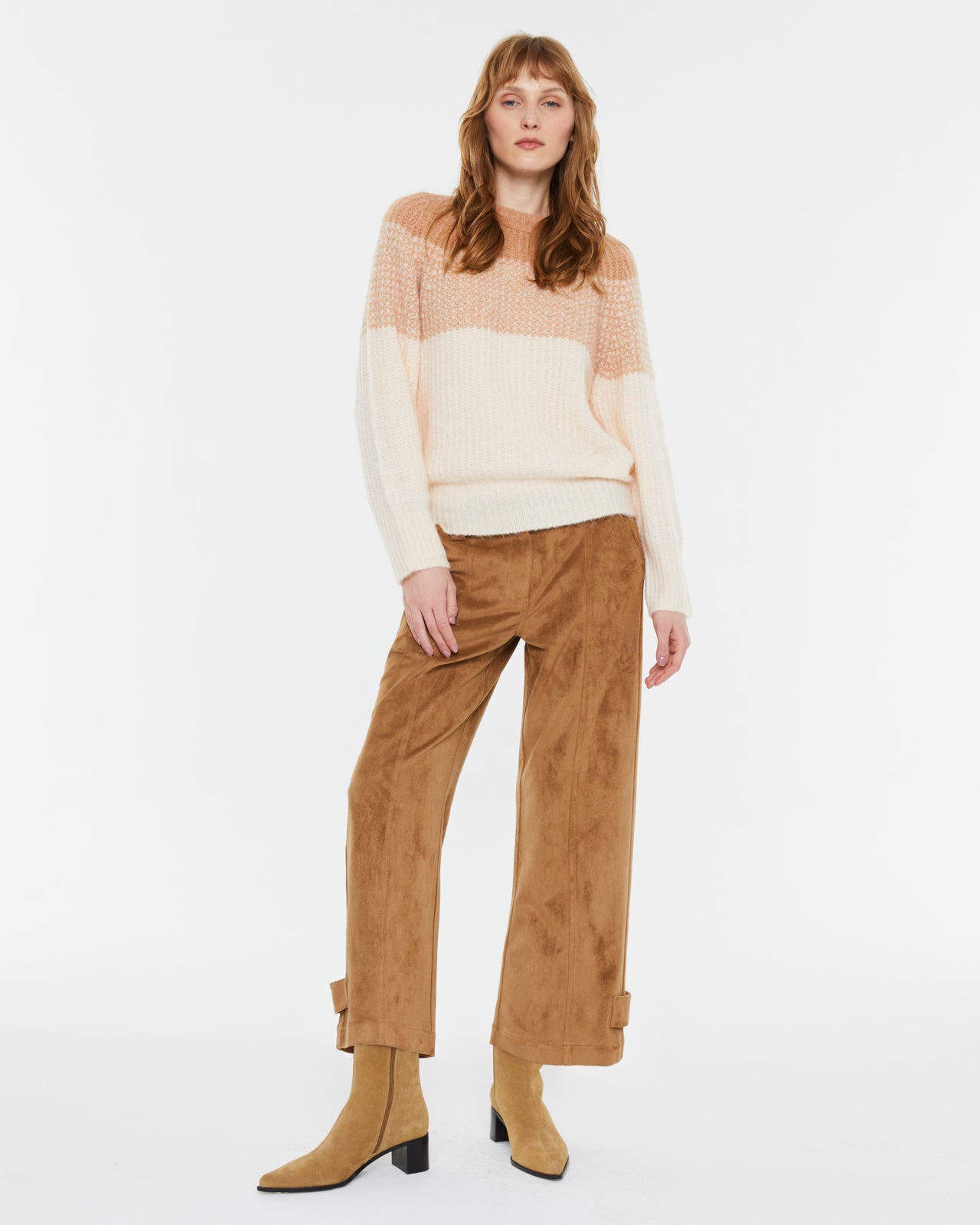 Jersey de mujer bicolor escote redondo