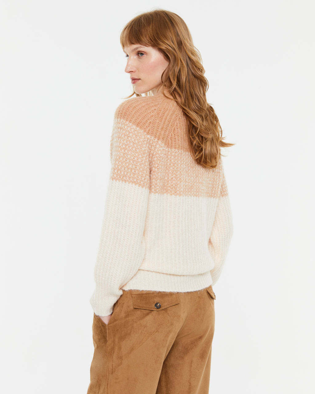 Jersey de mujer bicolor escote redondo