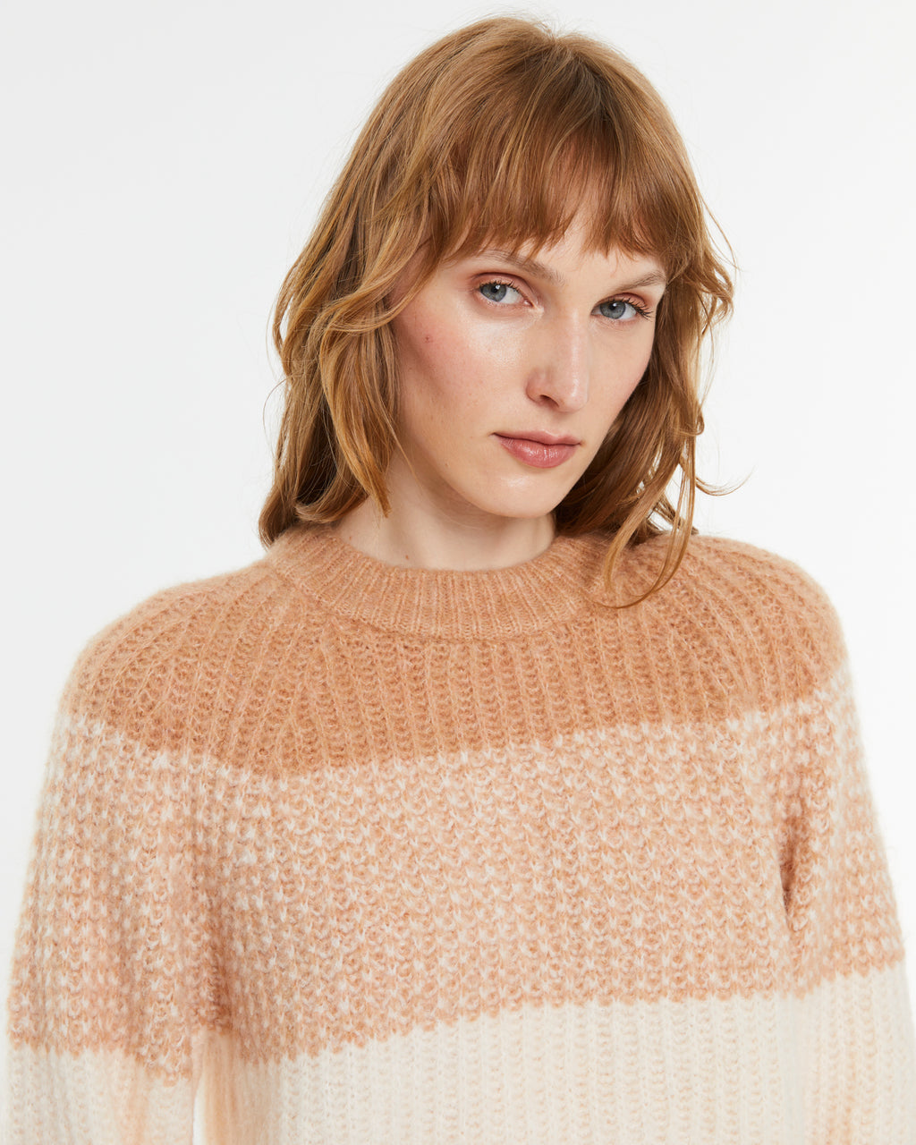 Jersey de mujer bicolor escote redondo