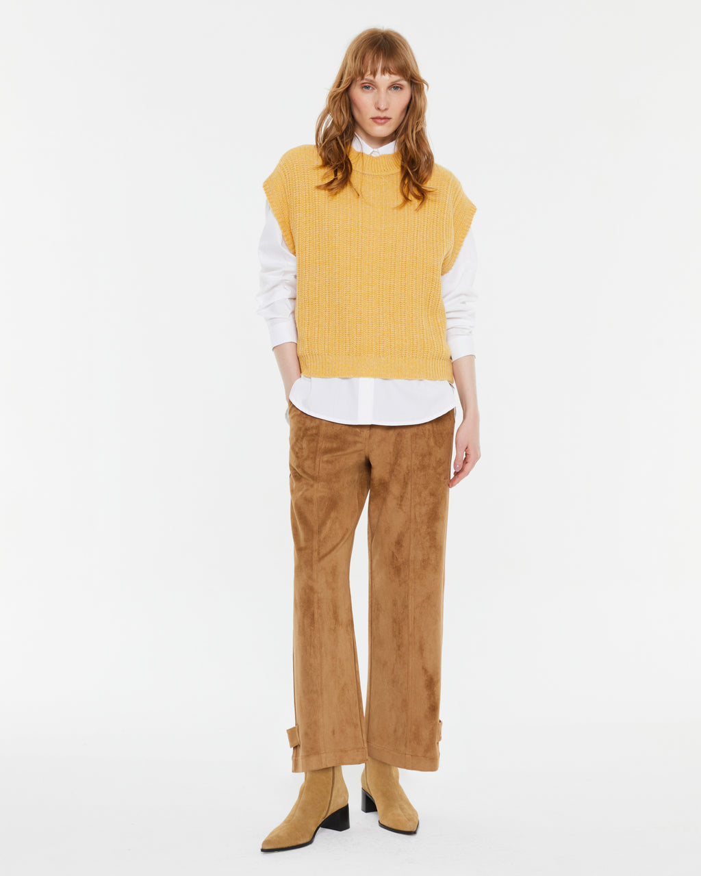 Strickweste mit Perkins-Ausschnitt für Damen